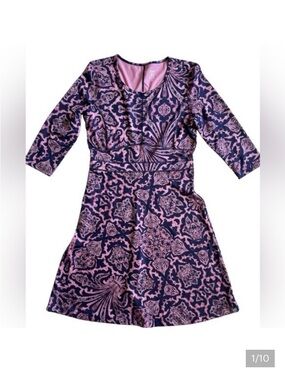 Title nine Blue and Pink A-line Dress with 3/4 Sleeves